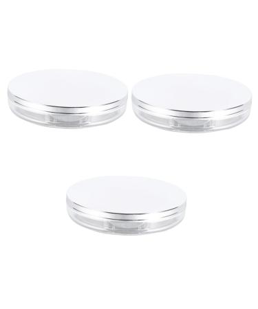 DOITOOL 6 Pcs Loose Powder Box 5g Powder Case Travel Mirror Box Silverx3pcs 7.5x7.5cmx3pcs