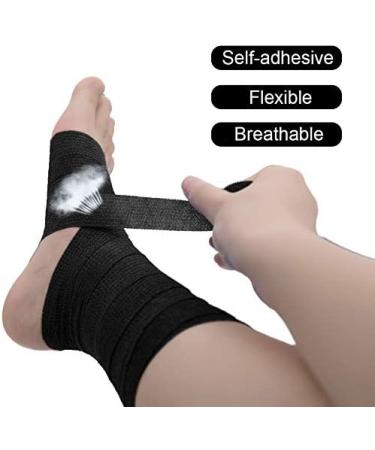 BISIBITA2 Self Adhesive Bandage Rolls Grip Cover Sensi Wrap Tape for Sports Wrist Ankle Pets 5-Yards 24pcs (1 inch Black) 1 Inch (Pack of 24) Black - Buy Online on GoSupps.com