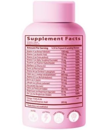 Advanced Bionetix Bio-Available Prenatal Vitamins for Women Natural Methylated Folate Folic Acid DHA Omega 3. Multivitamin Pre During & Post Pregnancy - Buy Online on GoSupps.com