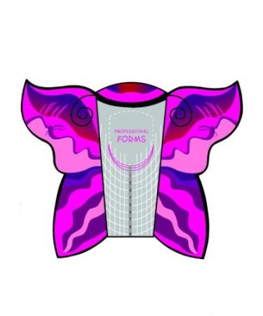 N&BF Profi modeling template butterfly |300 roll self -adhesive paper templates for the modeling of gel and acrylic nails |Butterfly art nail stencil pink