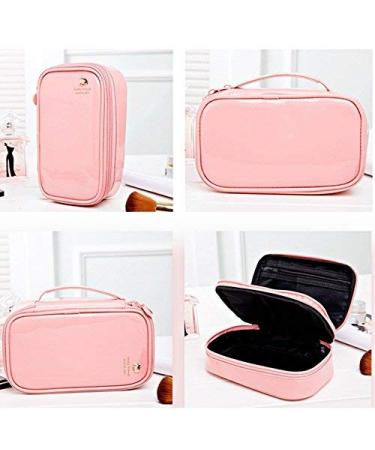 Buy Mlmsy Pink Make-Up Bag | Small Waterproof Cosmetic Bag for Women - 2 Layer Organizer & Portable PU Leather Holder - Buy Online on GoSupps.com