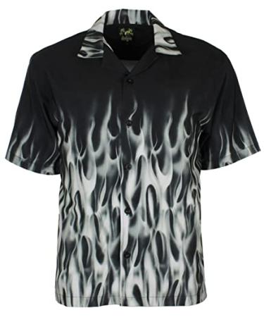 Benny's Silver Flames Bowling Shirt X-Large