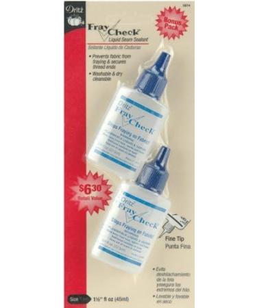 Dritz 1674 Fray Check Liquid Seam Sealant 0.75-Ounce - 2-Pack (x2) | Prevent Fraying with this Seam Sealant Duo - Buy Online on GoSupps.com