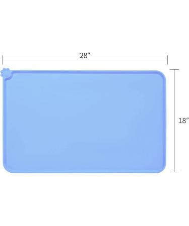Audwud Waterproof Silicone Pet Mat for Dogs & Cats - Anti-Slip 71x46 cm Foggy Blue - Buy Online on GoSupps.com