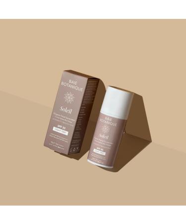 Baie Botanique Soleil Organic Facial Sunscreen SPF 50 - Chemical Filter Free Vegan Non-Toxic UV Protection with Hyaluronic Acid & Vitamin C - No White Cast - Light Tint - 1.3 oz - Buy Online on GoSupps.com