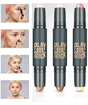 Contour Stick Concealer Contour Face Highlighters 6 Colour Make up Concealer contouring Stick Makeup Double-end Highlight Professional Makeup Wonder Stick Conceal Highlight & Contour 3PCS - Buy Online on GoSupps.com