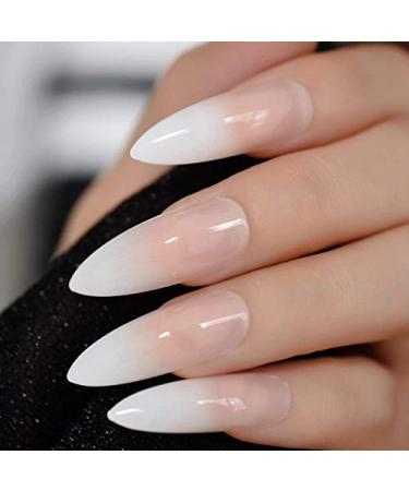 YIMART 500pcs Stiletto False Nails - Clear Long Almond Full Cover Nail Tips for Salon & Nail Art - Buy Online on GoSupps.com