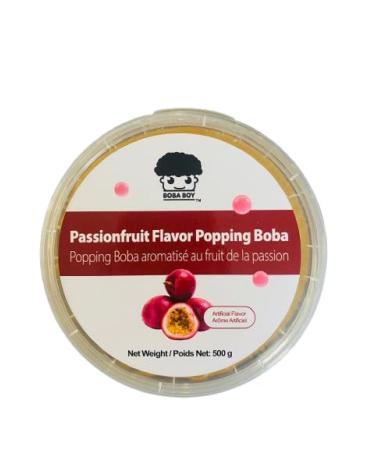 BOBA BOY Bursting Popping Boba | Mango Strawberry Lychee Watermelon Green Apple Passion Fruit | For Bubble Tea and Dessert Toppings | 500g x 2 TUBS (PassionFruit)