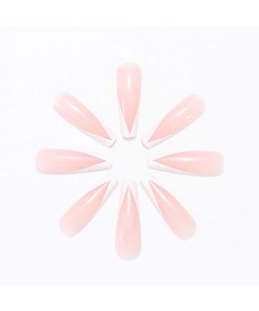 Jawseu 24-Piece French Ballerina Coffin Artificial Nails - Long Pink Acrylic Press-On Nail Tips for Women & Girls - Buy Online on GoSupps.com