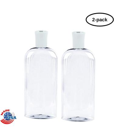 8 oz JND Plastic Squeeze Bottles with Flip Cap - 2 Pack, Leak Proof & Reusable for Travel and Household Use - Ideal for Shampoo, Conditioner, Cleaning Solutions - 473ml - Buy Online on GoSupps.com
