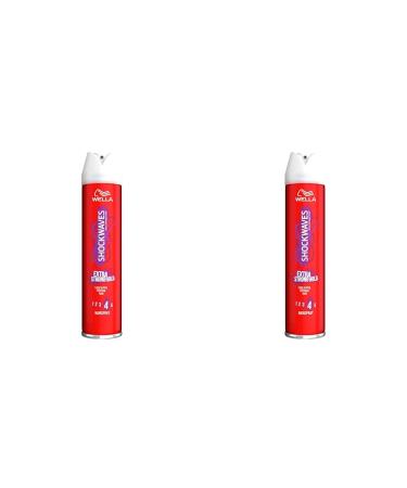 Wella Shockwaves Extra Strong Hold Control Hairspray 250ml (Pack of 2) 250 ml (Pack of 2)