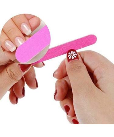 100pcs Disposable Mini Nail File 180/240 Grit Double Sided Emery Board Nail Buffering Files for Home and Salon Use Pedicure Manicure Travel - Buy Online on GoSupps.com