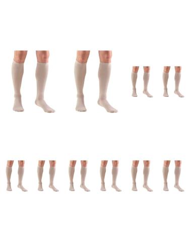 Truform Compression Socks 8-15 mmHg Men's Dress Socks Knee High Over Calf Length Tan Large (Pack of 5) 1942 Tan Large (1 Pair) (Pack of 5)