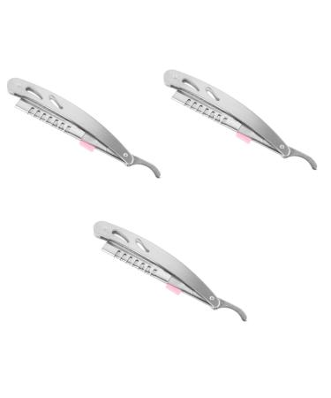 Beavorty 3st safety razor razor with interchangeable blade eyebrow shape tool razor made of steel manual razor spatula man hair clip beard beard