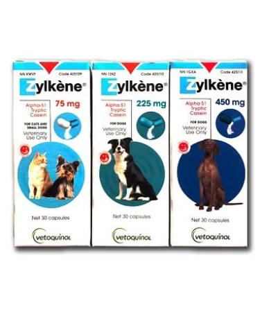 Vetoquinol Zylkene Behavior Support Capsules for Dogs & Cats 75mg 30ct 2 Pack