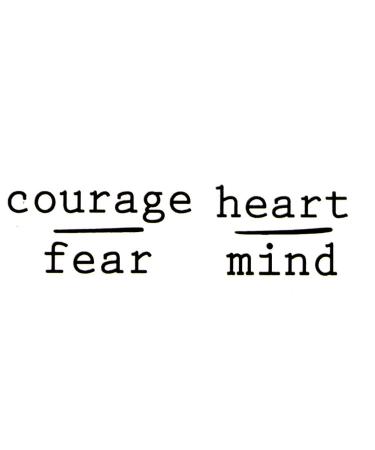 Oottati 2 Sheets Small Cute Temporary Tattoo Stickers - Courage Fear Heart Mind Quote - Buy Online on GoSupps.com