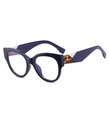 Zhuyiqz fashion big reading glasses glasses robust anti blue light computer reader clear view hd flat light mirror women (color: c2 size: +100) +100 C2