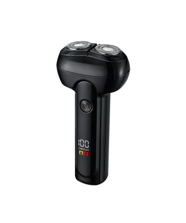 Men's electric razor portable mini razor small smart beard knife dry and wet available USB charging a gift for dad's boyfriend (Night black +1 cutter head)