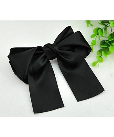 Gemini_mall Z17N Black Bow Hair Clip - Elegant Acrylic Hair Accessory for All Hair Types | International Shipping Available - Buy Online on GoSupps.com