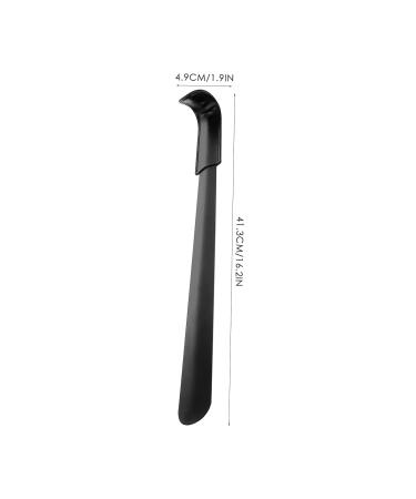 DOITOOL 2pcs Long Stainless Steel Shoehorn Set - Household and Travel Shoe Assist Tool for Men, Women, Kids - Pregnancy Helper, Black Handle - 41.3x4.3cm - Buy Online on GoSupps.com