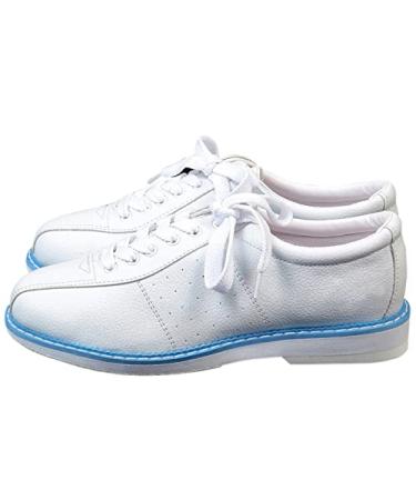 ZHENSI Bowling Shoes Unisex Leather Anti-Slip Breathable Buffer for Kids Aldult 9.5 White