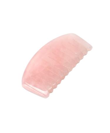 Jade Hair Massager Comb Rose Quartz GuaSha Tool Stone Acupuncture Board Release Head Pressure 1Pcs Rose Red
