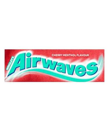 WRIGLEY'S 30 PACK AIRWAVES SUGAR FREE CHEWING GUM BOX (CHERRY MENTHOL) Help To Freshen Breath And Clean Teeth