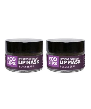 Eco Lips Blackberry Intensive Overnight Lip Mask 2-pack - Repair & Restore Dry, Cracked, Chapped Lips Overnight - 100% USDA Organic Lip Care Treatment, Cruelty Free, Made in the USA