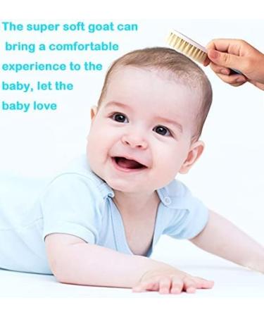 Baby Girl Hair Brush Set - Natural Soft Goat Bristle - Perfect Baby Registration Gift (Blue) - Buy Online on GoSupps.com