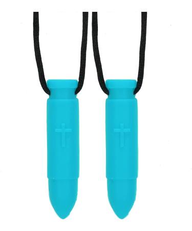 2pcs Silicone Baby Teether Necklace Set - Sky Blue | Teething Chewy Toys for Infant Oral Care and Relief from Gum Pain and Itching - Buy Online on GoSupps.com