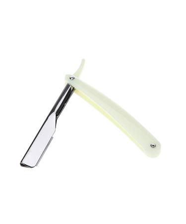 Barber Edge Steel Razor Vintage Folding Metal Razor for Men without Blade (White)