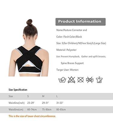 Women Back Brace Support Belt pedic Back Posture Corrector Brace Posture Shoulder Corrector Back Straightener Health Care (Beige S) Better life Flesh Color M - Buy Online on GoSupps.com