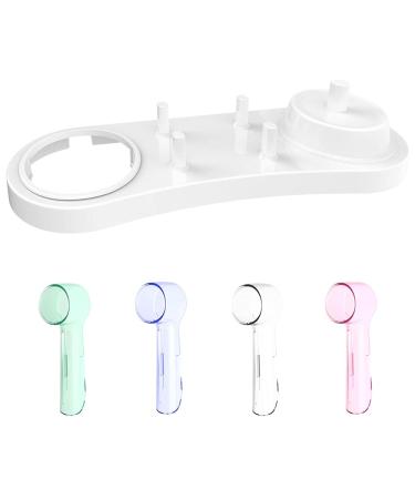 Electric Toothbrush Holder with 1 Charging Stand Slot  1 Toothbrush Stand and 4 Toothbrush Head Stands + 4 PCS Toothbrush Head Covers for Oral B