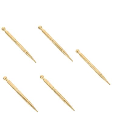 Exceart 5st muscle pulling stick deep tissue acupressure bar acupressure manual pulse massage pencil hand-actress pencil scratch massager energy crafting whole body massage tab brass gelbx5stk 1 piece (1 Pack)
