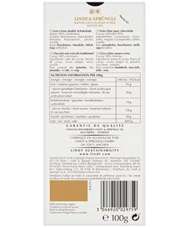  Epicerie sucr e LinDT Excellence Black 90% Cocoa 100 g - Pack of 4 - Buy Online on GoSupps.com