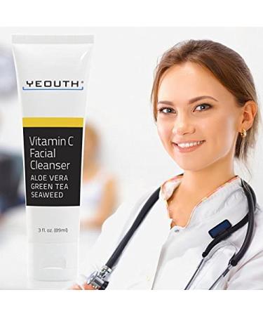 Yeouth Vitamin C Facial Cleanser 3 fl oz | Brightening & Hydrating Skincare - Buy Online on GoSupps.com