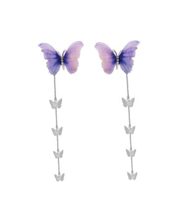WRITWAA 1 Pair Butterfly Tassel Side Clip Butterflies Hairpin Hair Barrette Stylish Hair Accessories Side Hair Clips Bride Hair Clip Hair Pin for Women Sweet Hairpin Stylish Hair Clip