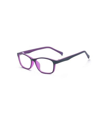ALWAYSUV Blue Light Blocking Glasses Square Glasses Frame Anti Blue Ray Computer Gaming Glasses for Kids/Teens Purple