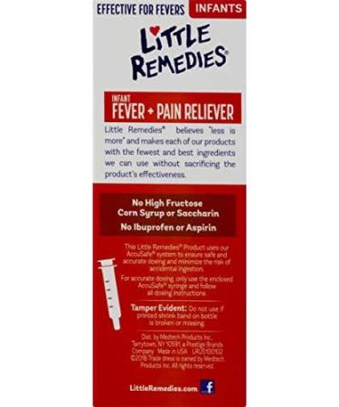 Little Remedies Infant Fever & Pain Reliever 2 Fl Oz (Pack of 2) | Natural Berry Flavor - Buy Online on GoSupps.com