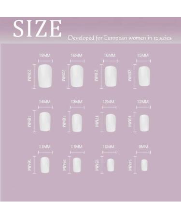 Sethexy French Short Square False Nails Collection - Glossy Aqua Waves | 24Pcs Press on Nails - Buy Online on GoSupps.com
