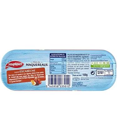 SAUPIQUET - Filets Maquereaux Sauce Escab che 169G - Lot De 4 - Offre Special - Buy Online on GoSupps.com