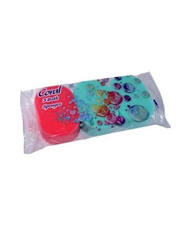 Coral Bath Sponge 3pk