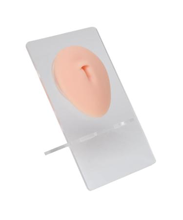3D-silicone belly model simulation soft flexible human navel model reusable thickened display for piercing (bright skin color)