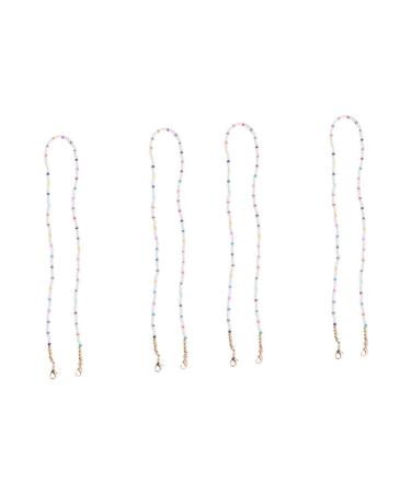 Frcolor 4 piece of mask glasses hanging chain glasses chain sturdy ear-ear-protector necklace for children schnapps glasses slipproof mask chain mask for hanging dream pearls