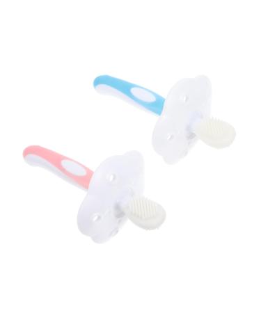 JECOMPRIS 2 sentences toothbrush tooth cleaning brush tools for dental care silicone cleaning brush tooth cleaning device tooth cleaning agent Accessories baby child pebble gel 1 piece (1 Pack) pink