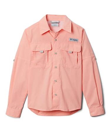 Columbia Boys' PFG Bahama Long Sleeve Shirt Tiki Pink Small