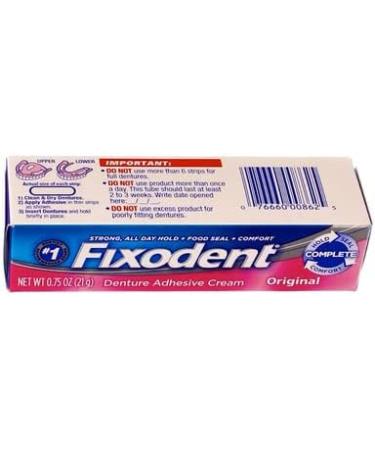 Fixodent Denture Adhesive Cream Original Multi 0.75 Oz - Pack of 4 - Buy Online on GoSupps.com