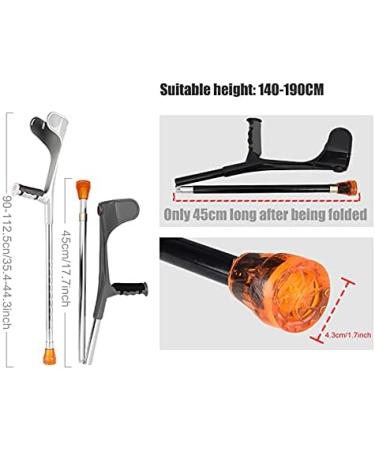 Aluminum Forearm Crutches Silver/Black Folding Crutches Adult with Non Slip Tips Crutches for Walking Ergonomic Adjustable Walking Aids Prosperous - Buy Online on GoSupps.com
