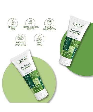 O.tr_ix Aloe Vera Face Wash - Natural Moisturizing Cleanser for Glowing Skin | Soothing & Nourishing for All Skin Types | 100ml - Buy Online on GoSupps.com