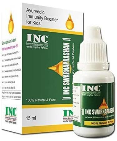 JOKE INC Swarnaprashan Drops | 15 ml | FDCA Approved Suvarna Prashan Sanskar | 24CT Pure Gold Extract | for Kids (0-15 Years)